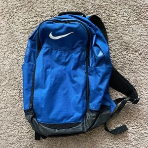 A blue Nike backpack